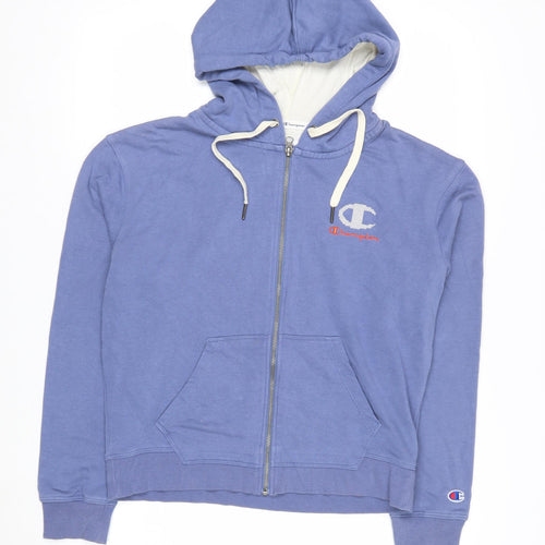 Champion Women's Blue Full Zip Hoodie Size M Cotton Blend
