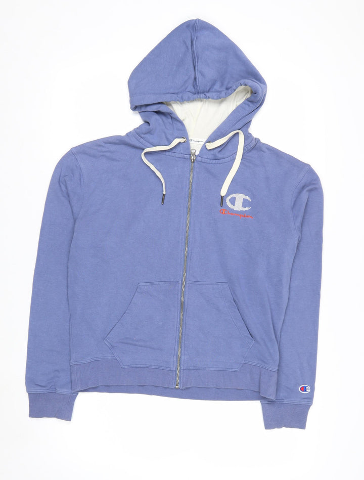 Champion Women's Blue Full Zip Hoodie Size M Cotton Blend