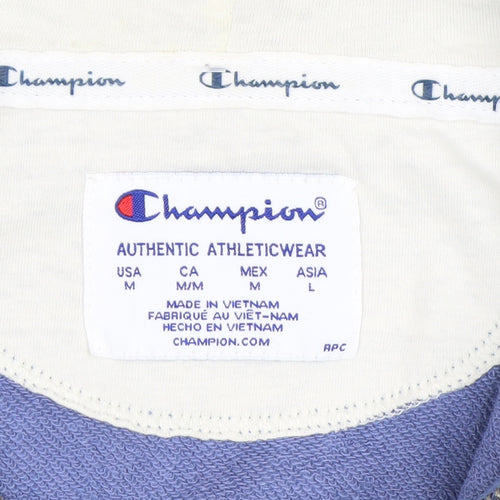 Champion Women's Blue Full Zip Hoodie Size M Cotton Blend