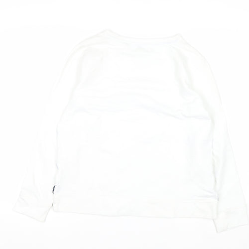 Nautica Women's White Striped Pullover Sweatshirt Size L Cotton Blend