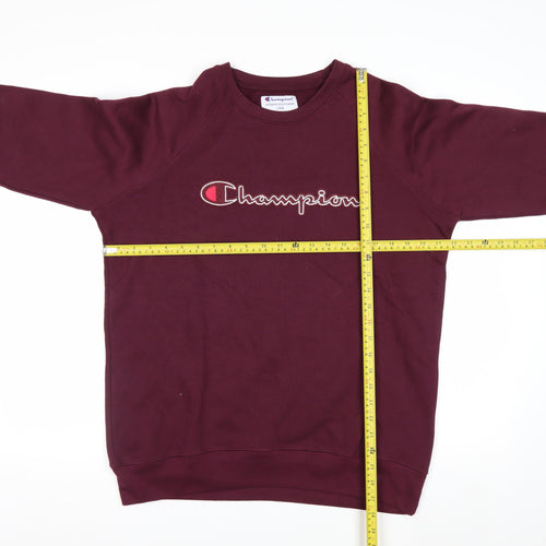 Champion Men's Red Pullover Sweatshirt L Regular Crew Neck Fleece