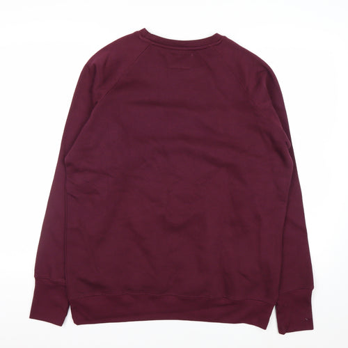 Champion Men's Red Pullover Sweatshirt L Regular Crew Neck Fleece