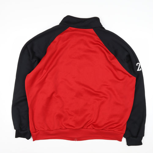 Adidas Men's Red Black Full Zip Soccer Sweatshirt XL Polyester