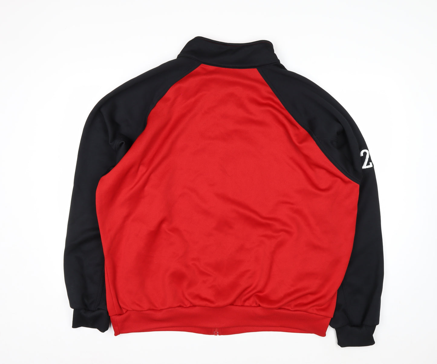 Adidas Men's Red Black Full Zip Soccer Sweatshirt XL Polyester
