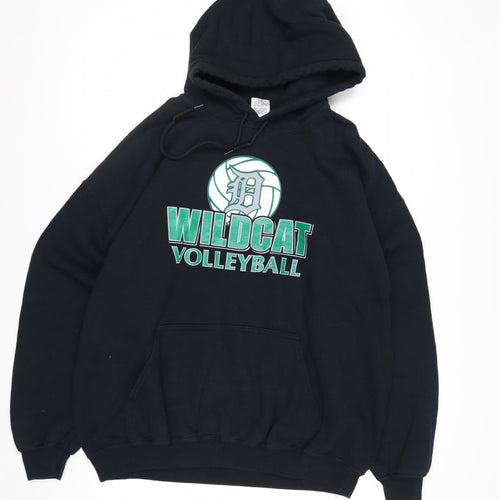 Gildan Men's Black XL Pullover Hoodie Wildcat Volleyball Graphic Heavyweight