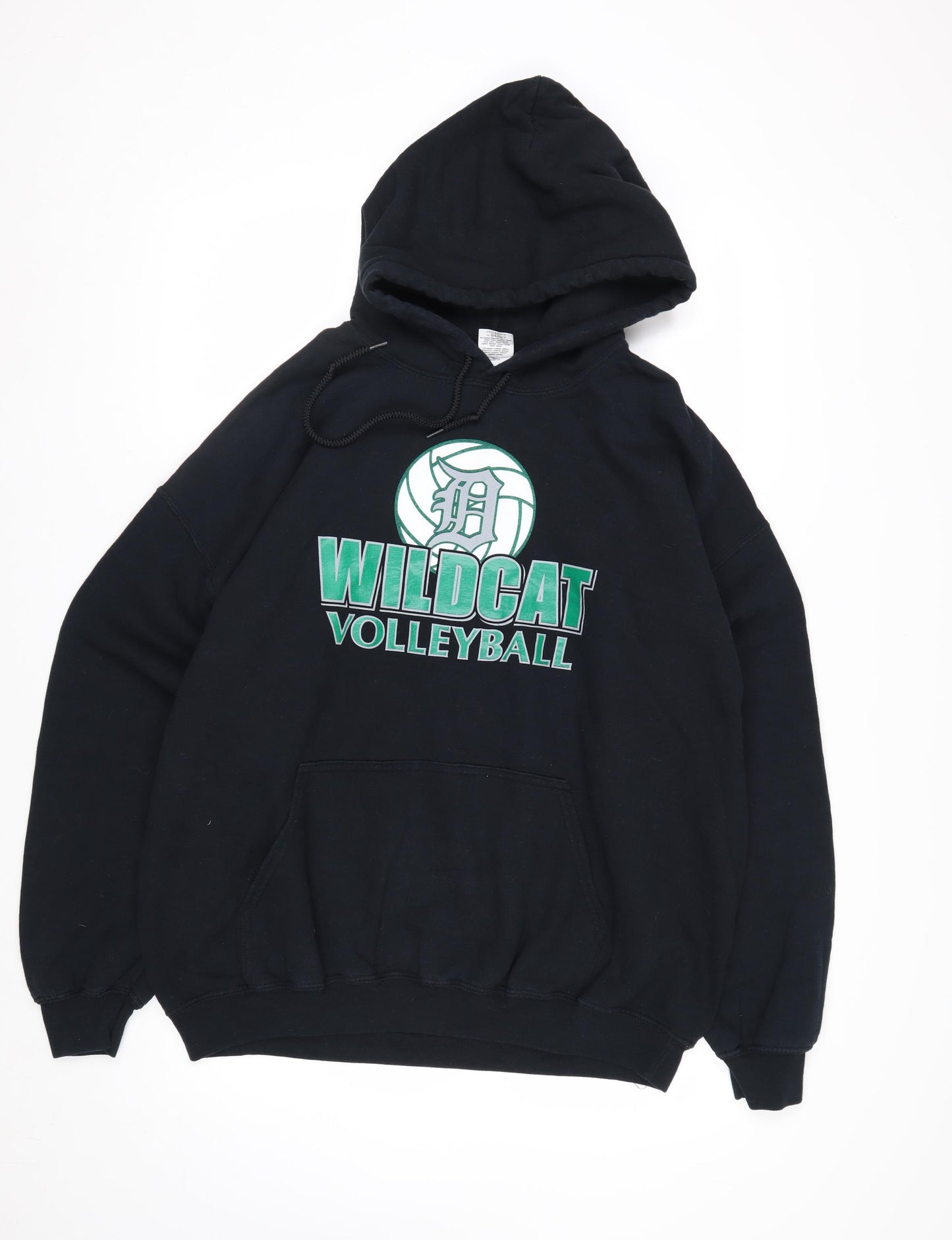 Gildan Men's Black XL Pullover Hoodie Wildcat Volleyball Graphic Heavyweight
