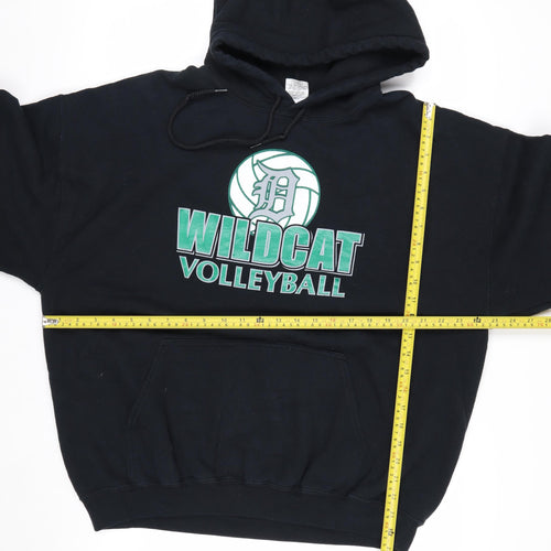 Gildan Men's Black XL Pullover Hoodie Wildcat Volleyball Graphic Heavyweight