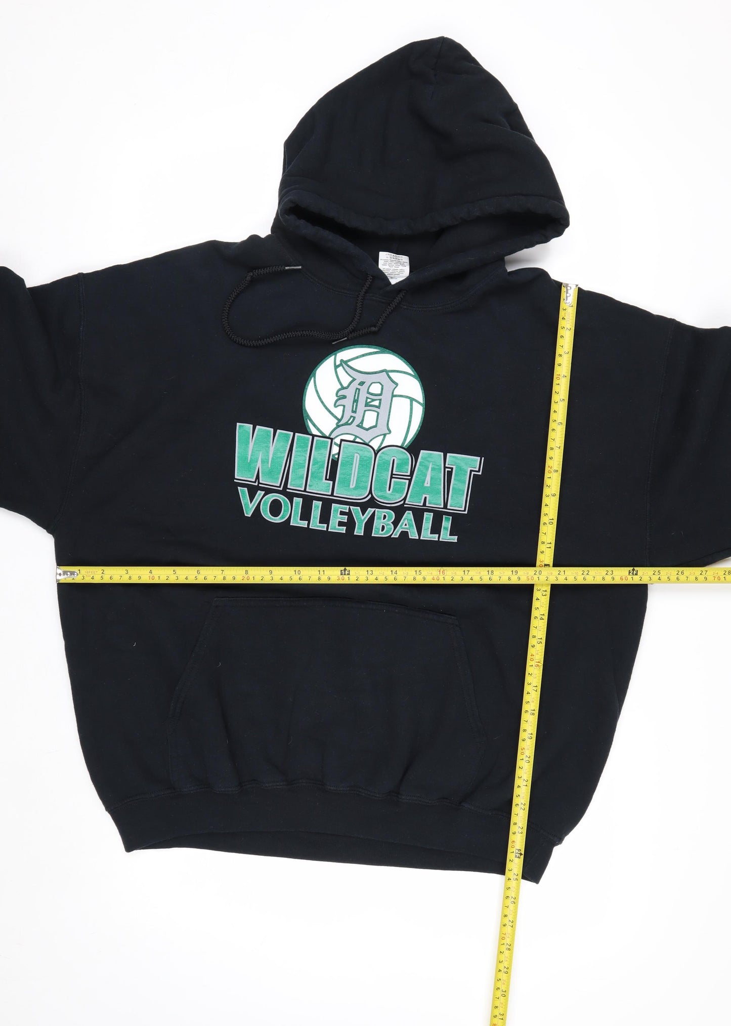 Gildan Men's Black XL Pullover Hoodie Wildcat Volleyball Graphic Heavyweight