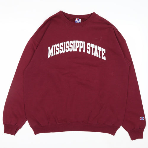 Champion Mens Red Large Pullover Sweatshirt Mississippi State Logo