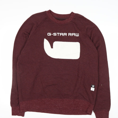 G-Star Raw Men's Red XL Crew Neck Pullover Sweatshirt