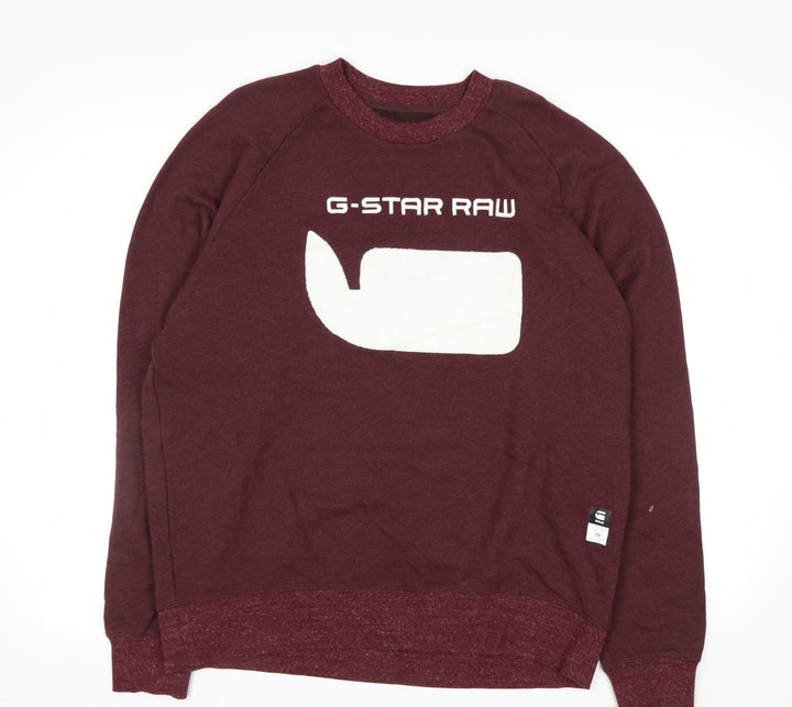 G-Star Raw Men's Red XL Crew Neck Pullover Sweatshirt
