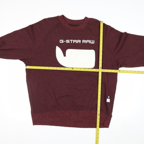 G-Star Raw Men's Red XL Crew Neck Pullover Sweatshirt