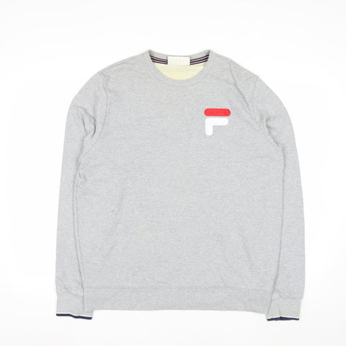 Fila Men's Grey Crew Neck Sweatshirt L Regular Fit Sports Style