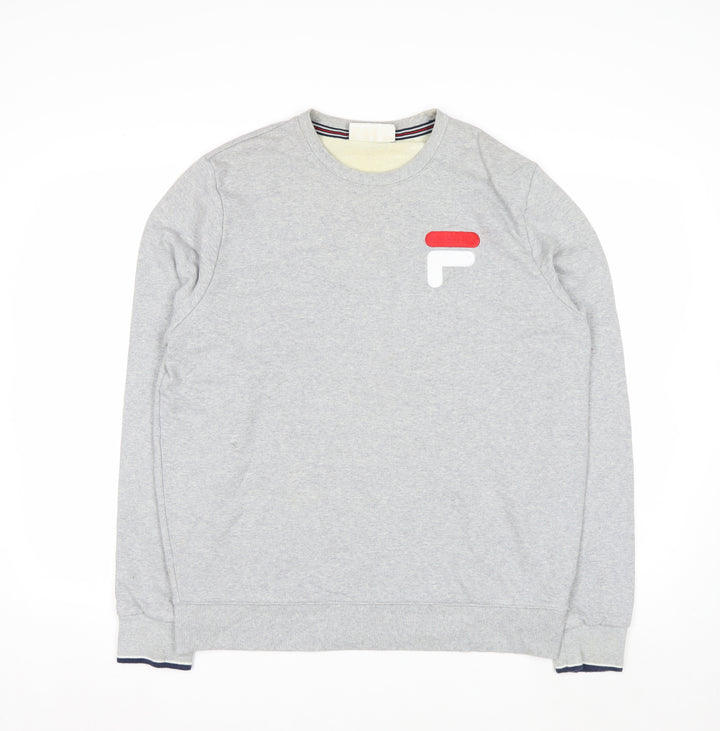 Fila Men's Grey Crew Neck Sweatshirt L Regular Fit Sports Style