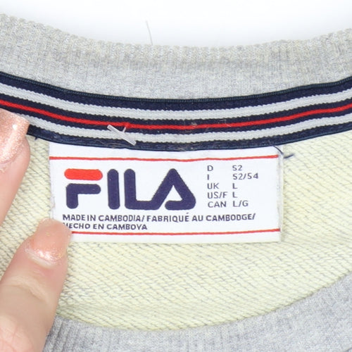 Fila Men's Grey Crew Neck Sweatshirt L Regular Fit Sports Style