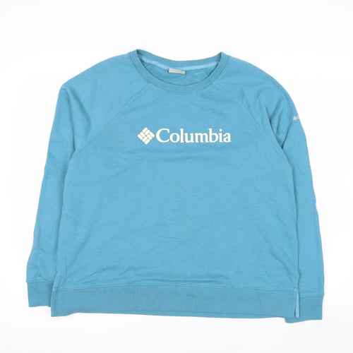 Columbia Men Blue XL Pullover Sweatshirt Crew Neck Logo Outdoor