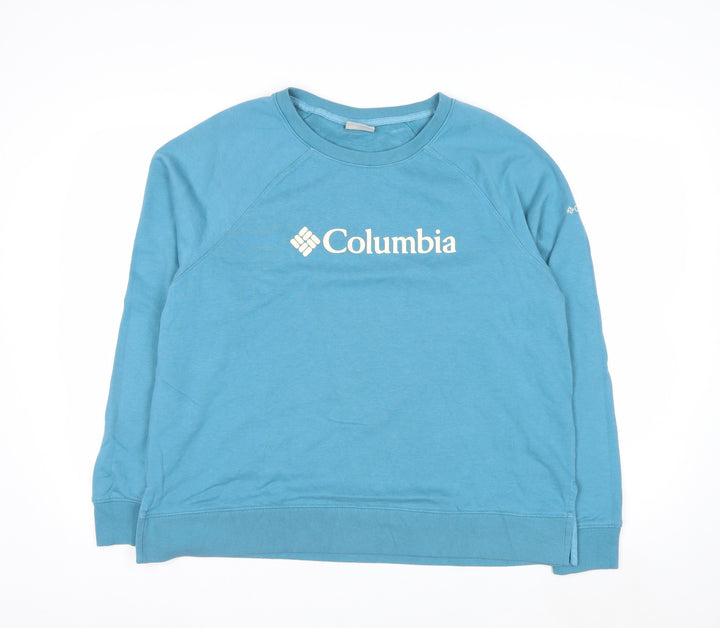 Columbia Men Blue XL Pullover Sweatshirt Crew Neck Logo Outdoor