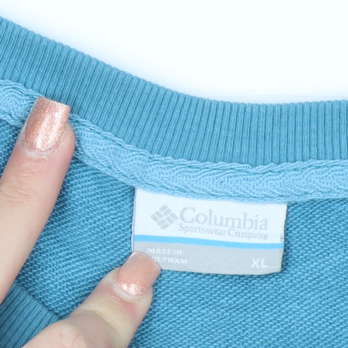 Columbia Men Blue XL Pullover Sweatshirt Crew Neck Logo Outdoor