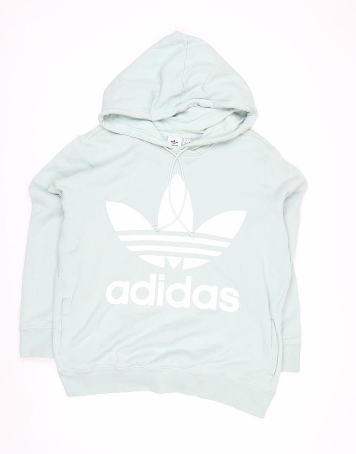 Adidas Womens Mint Green Pullover Hoodie XL UK 22 Casual Logo Sweatshirt