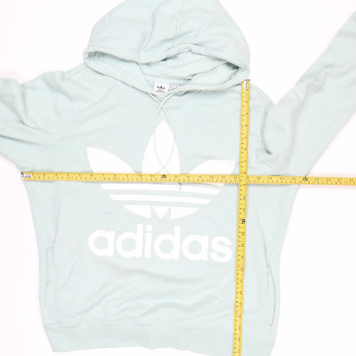 Adidas Womens Mint Green Pullover Hoodie XL UK 22 Casual Logo Sweatshirt