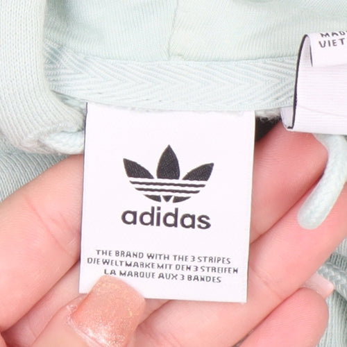 Adidas Womens Mint Green Pullover Hoodie XL UK 22 Casual Logo Sweatshirt