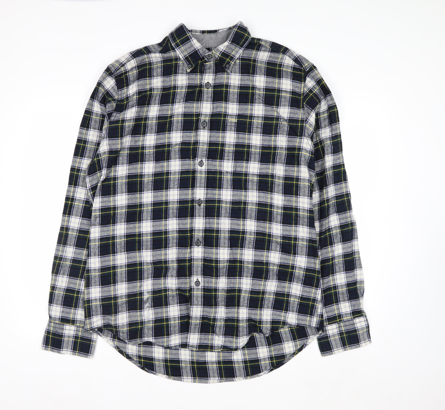 Eddie Bauer Men's Blue Long Sleeve Check Flannel Shirt Size L