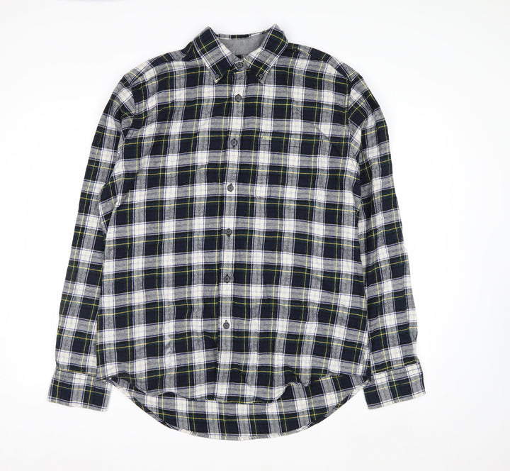 Eddie Bauer Men's Blue Long Sleeve Check Flannel Shirt Size L