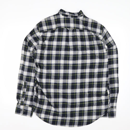 Eddie Bauer Men's Blue Long Sleeve Check Flannel Shirt Size L