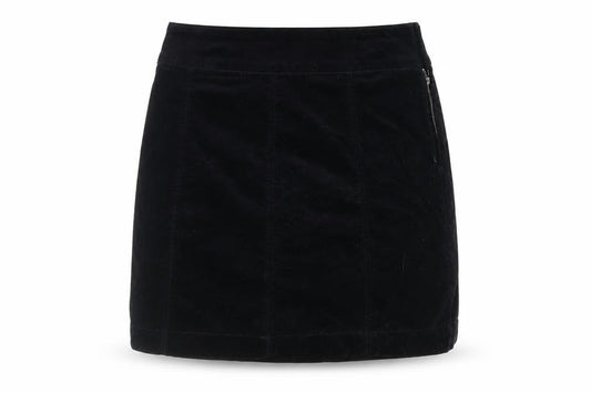 Front view of George Women’s Black Velvet Mini Pencil Skirt, size UK 10