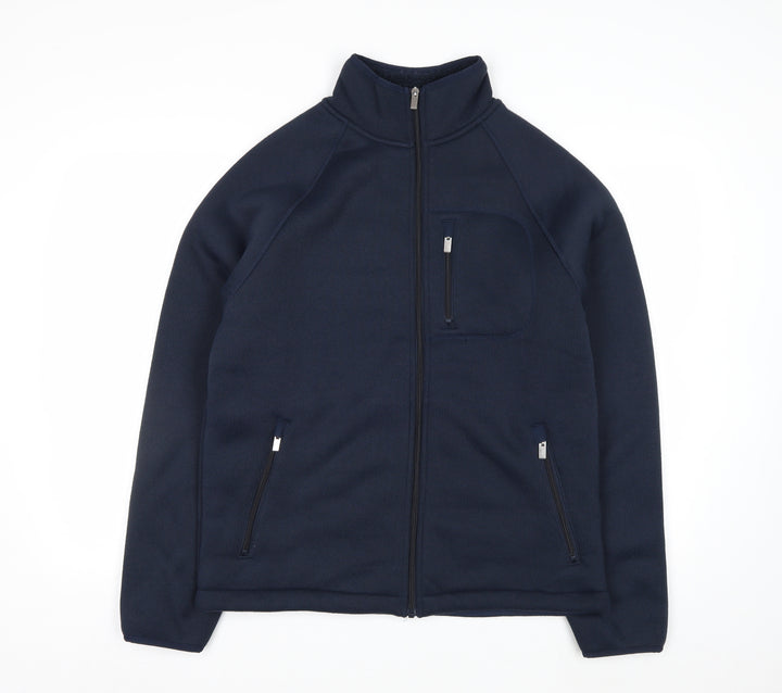 Marks and Spencer Men's Blue Fleece Full Zip Jacket S Regular Fit