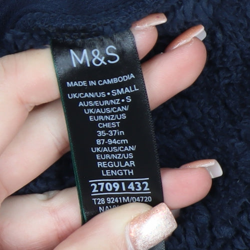 Marks and Spencer Men's Blue Fleece Full Zip Jacket S Regular Fit