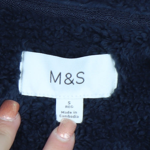 Marks and Spencer Men's Blue Fleece Full Zip Jacket S Regular Fit