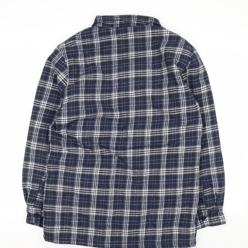 Pegasus Mens Blue Checked Flannel Zip Jacket Size M Fleece Lined
