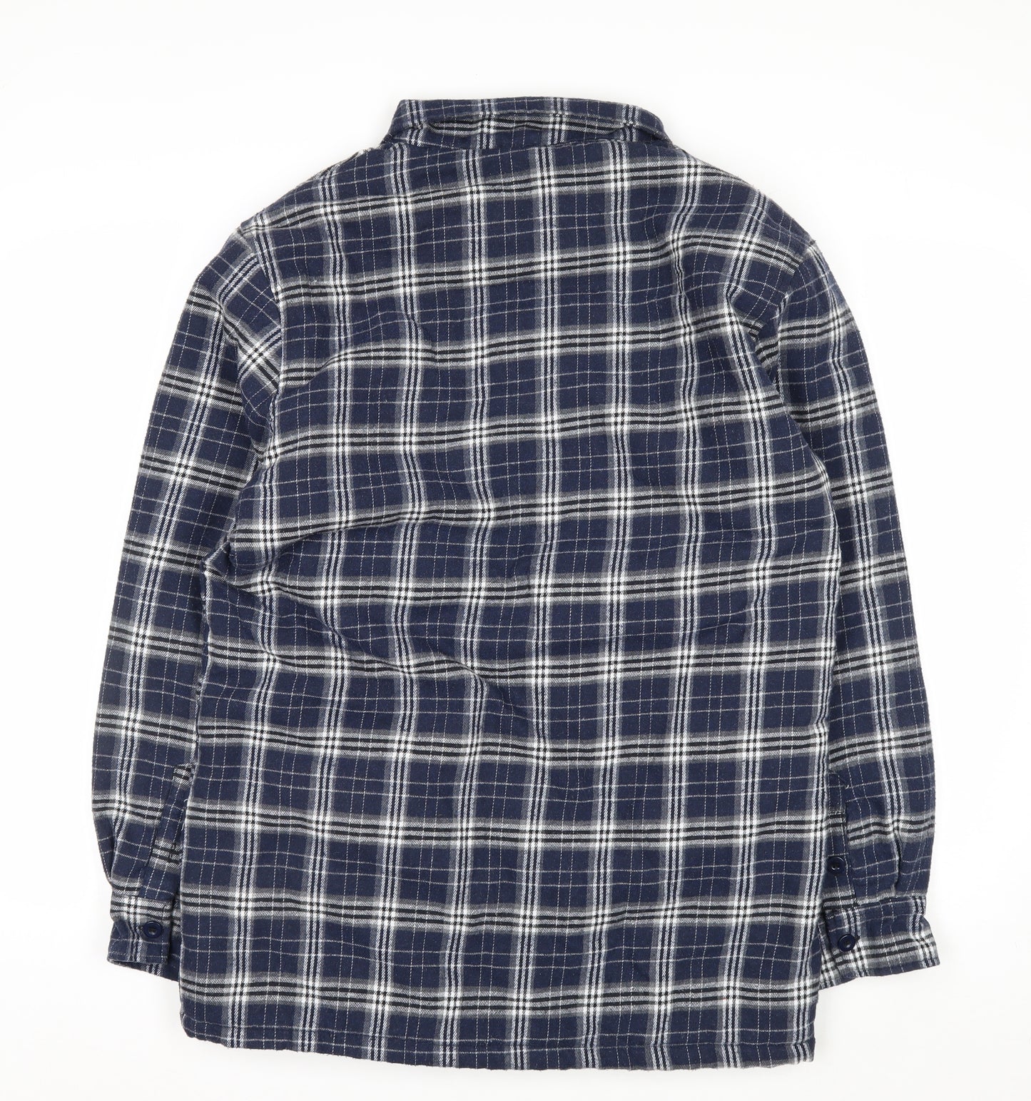 Pegasus Mens Blue Checked Flannel Zip Jacket Size M Fleece Lined