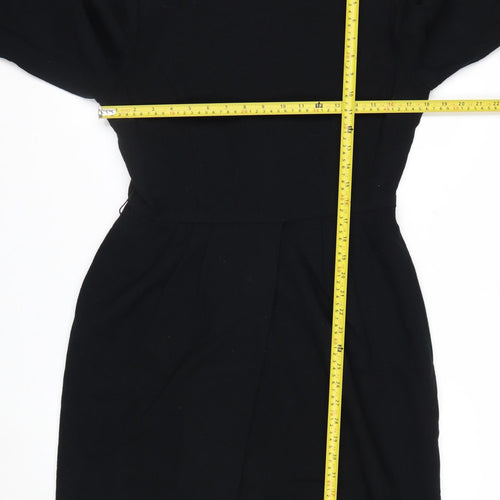 Kasper Women Black Size 12 Sheath Knee Length Dress