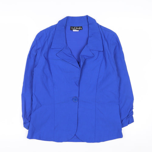 French Atmosphere Women's Blue Single-Breasted Blazer L