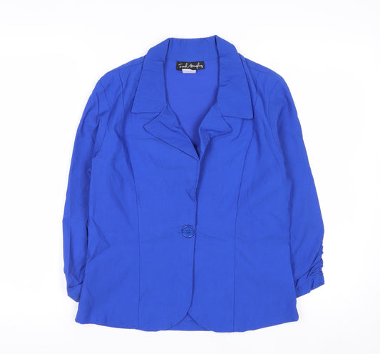 French Atmosphere Women's Blue Single-Breasted Blazer L
