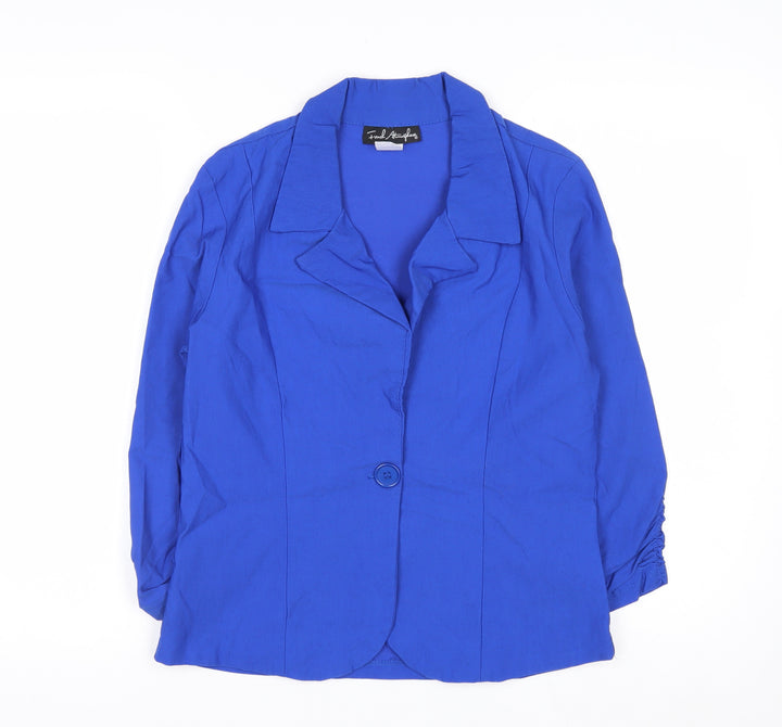 French Atmosphere Women's Blue Single-Breasted Blazer L