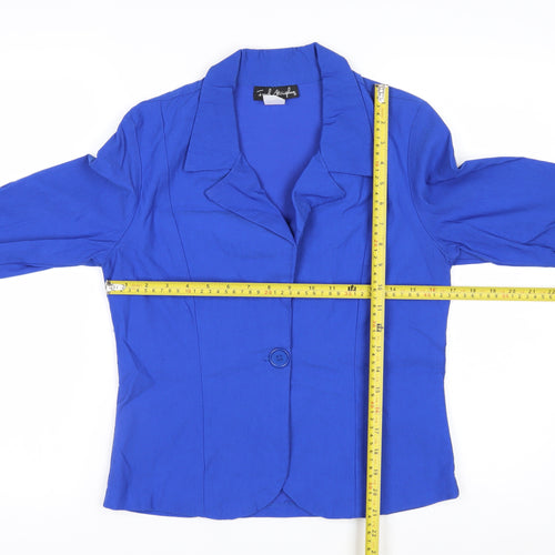French Atmosphere Women's Blue Single-Breasted Blazer L