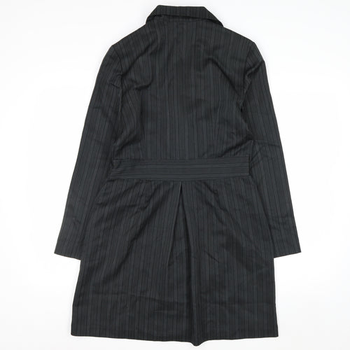 A.P.N.Y. Women Black Pinstripe 3 Button Long Suit Jacket Size 10