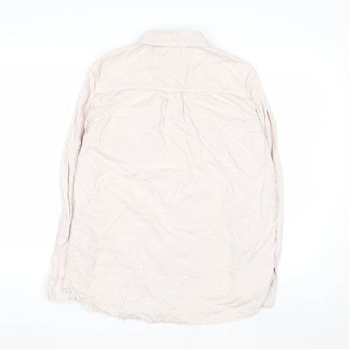 New Look Women Beige Cotton Button-Up Shirt UK 10 Long Sleeve