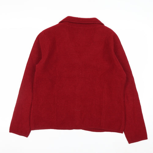 Contemporaine Women's Red Wool Petite L Blazer Jacket