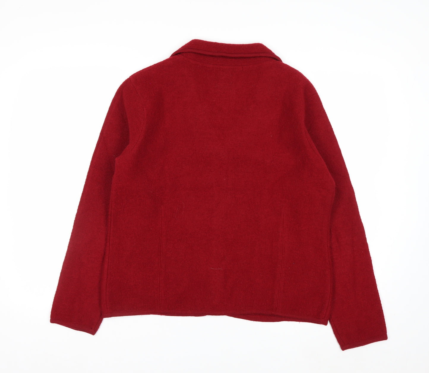 Contemporaine Women's Red Wool Petite L Blazer Jacket