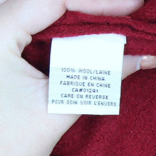 Contemporaine Women's Red Wool Petite L Blazer Jacket