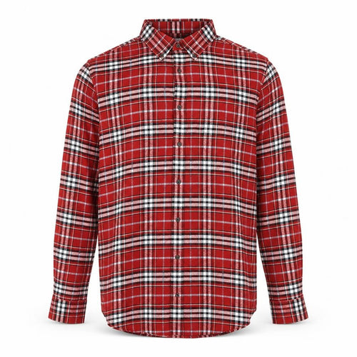 Croft & Barrow Men's Red Plaid Cotton Flannel Button-Up Shirt L Tall