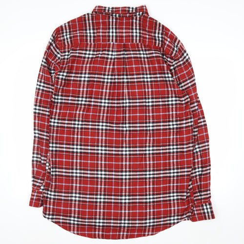 Croft & Barrow Men's Red Plaid Cotton Flannel Button-Up Shirt L Tall