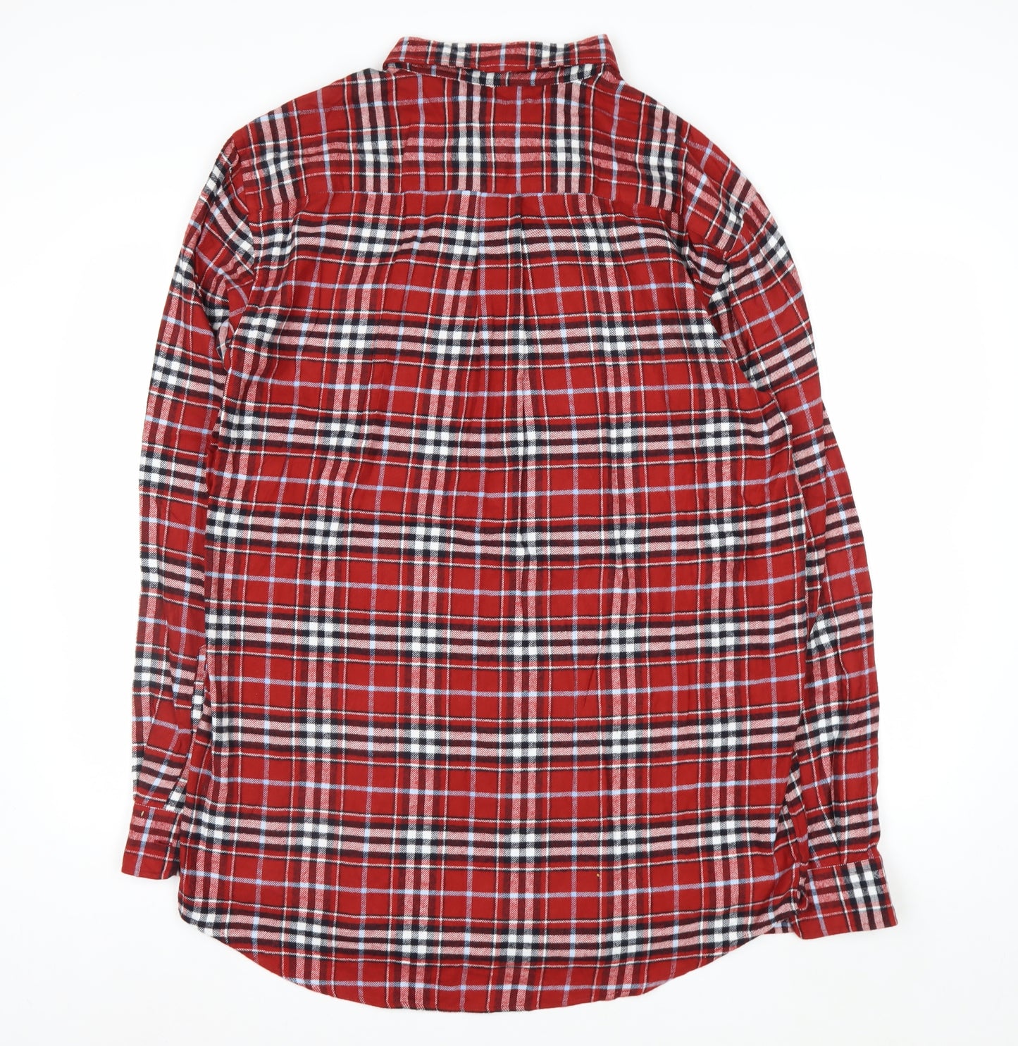 Croft & Barrow Men's Red Plaid Cotton Flannel Button-Up Shirt L Tall