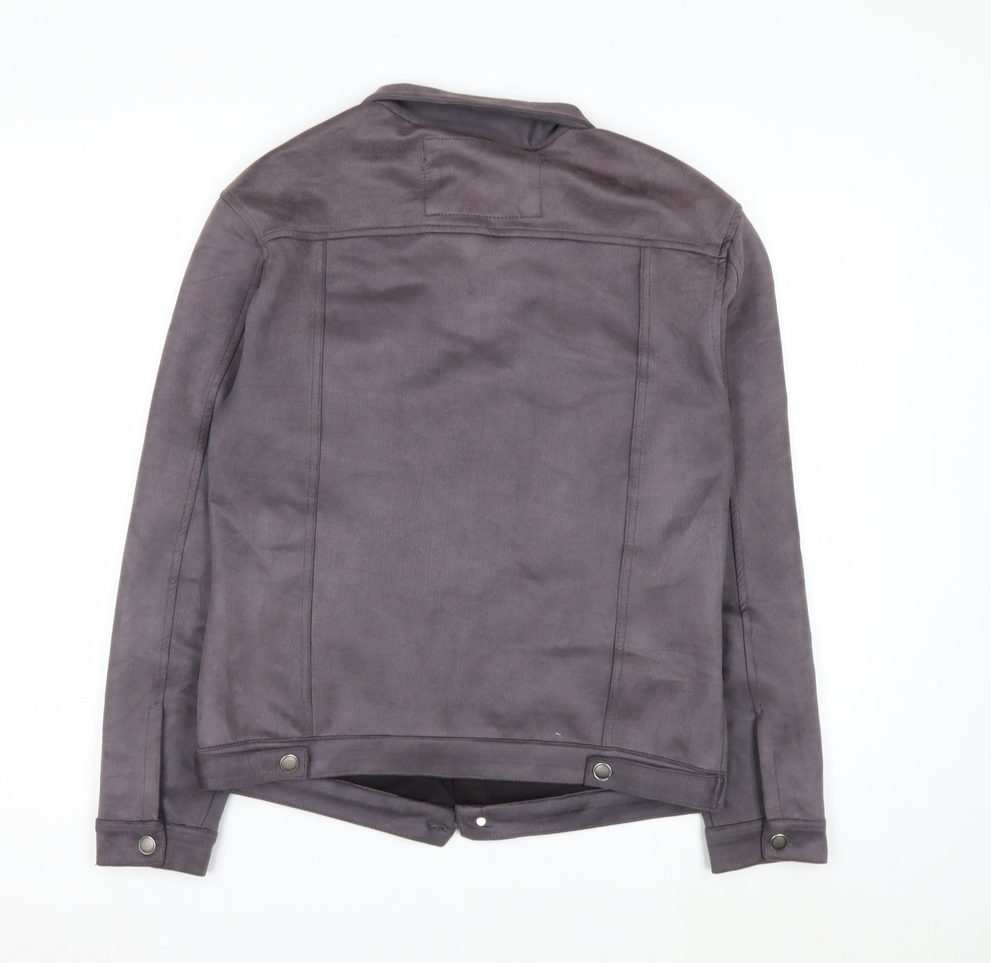 Marrakech Women’s Grey Suede Basic Jacket L Collared Button Front