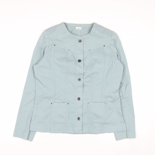 Damart Women’s Green Cotton Blend Button Jacket Size 14