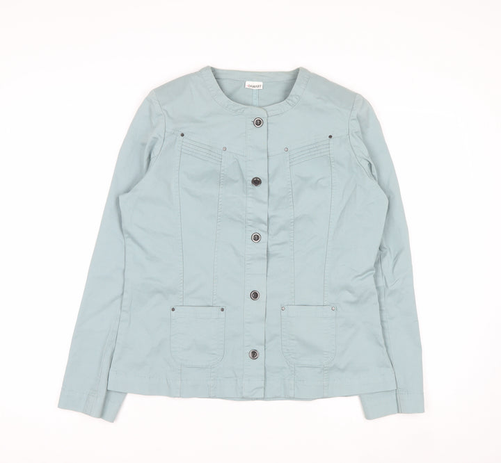 Damart Women’s Green Cotton Blend Button Jacket Size 14